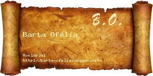Barta Ofélia névjegykártya